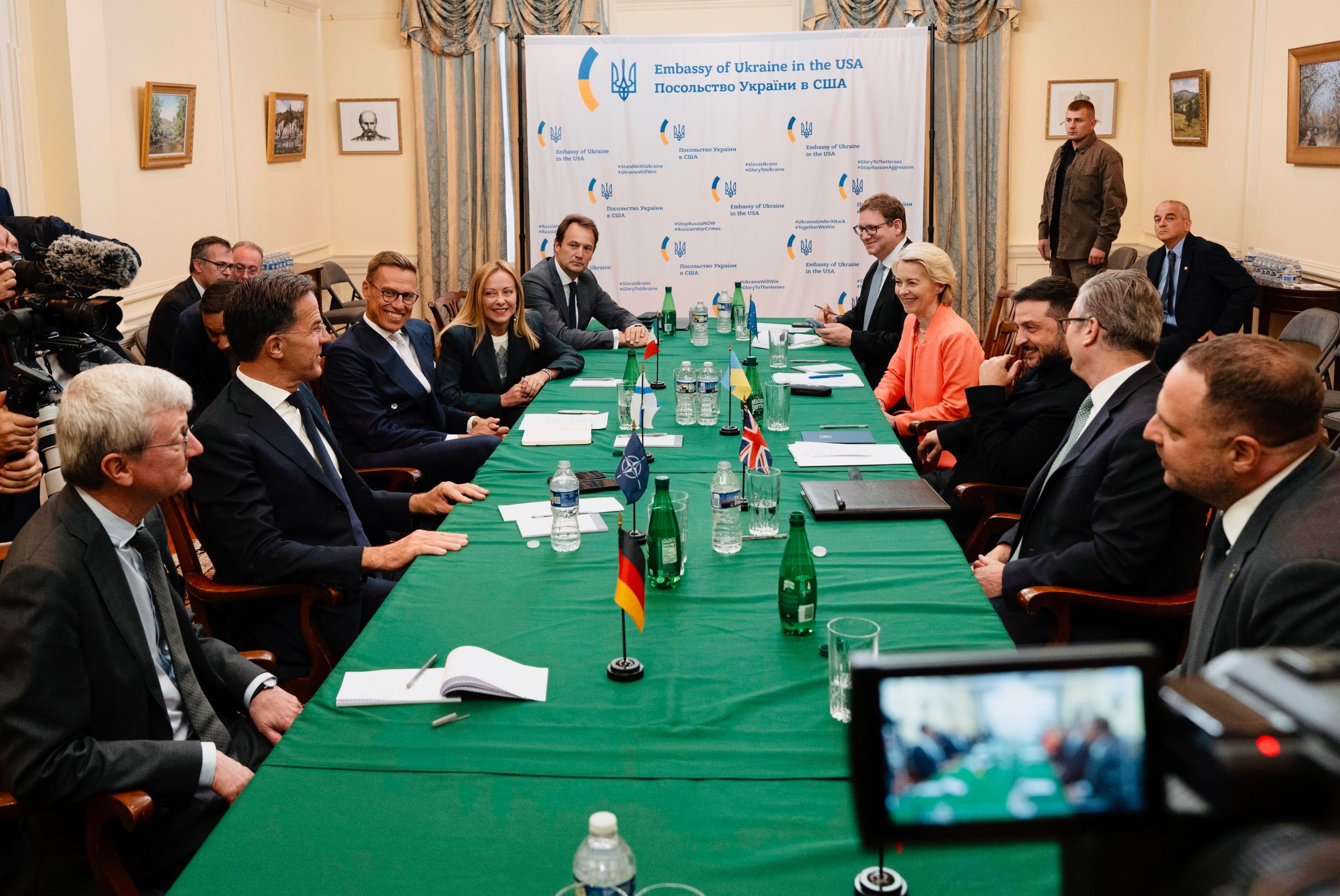 Several European leaders meet with Ukrainian President Volodymyr Zelensky on Monday morning