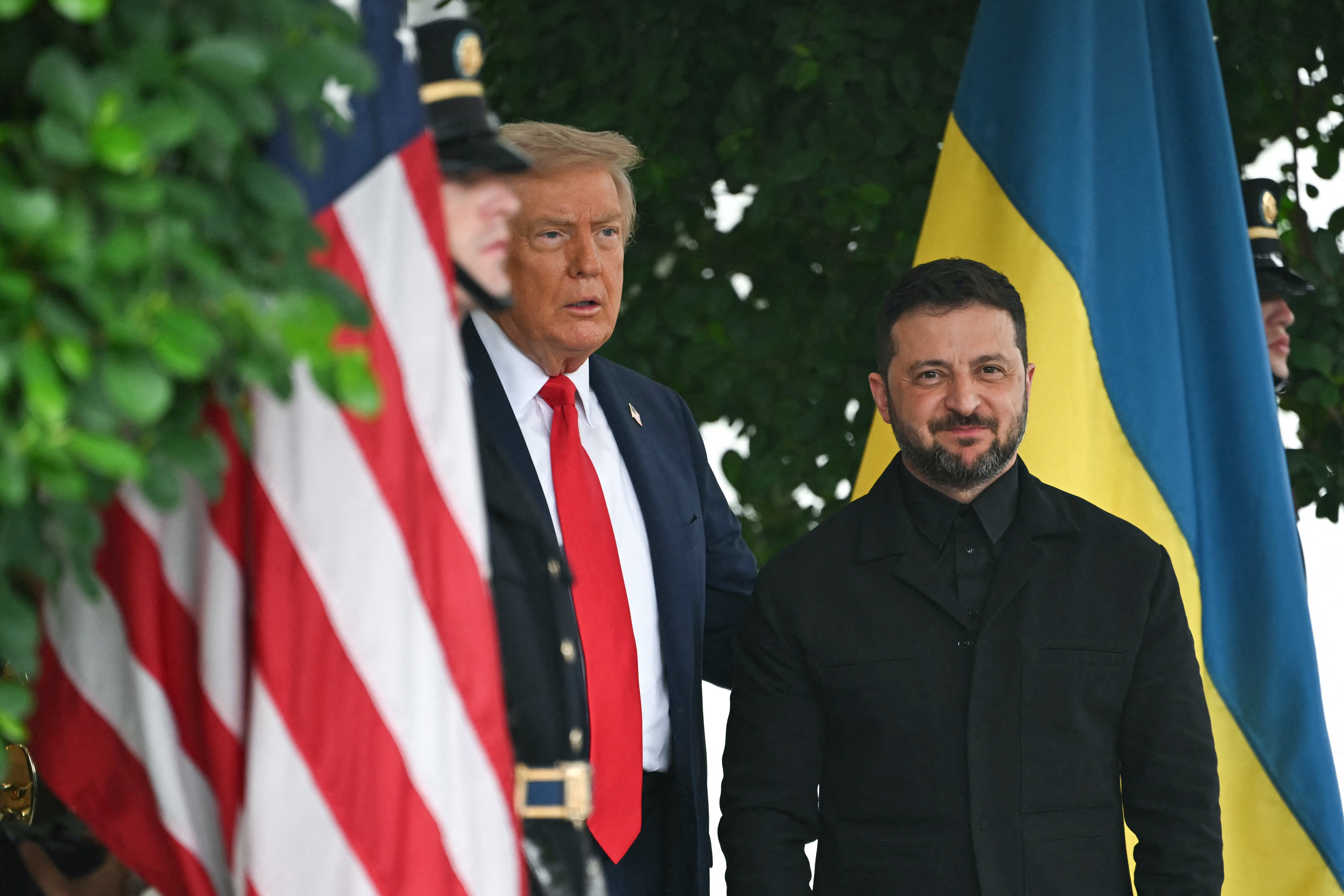 Ukrainian President Volodymyr Zelensky arrives at the White House