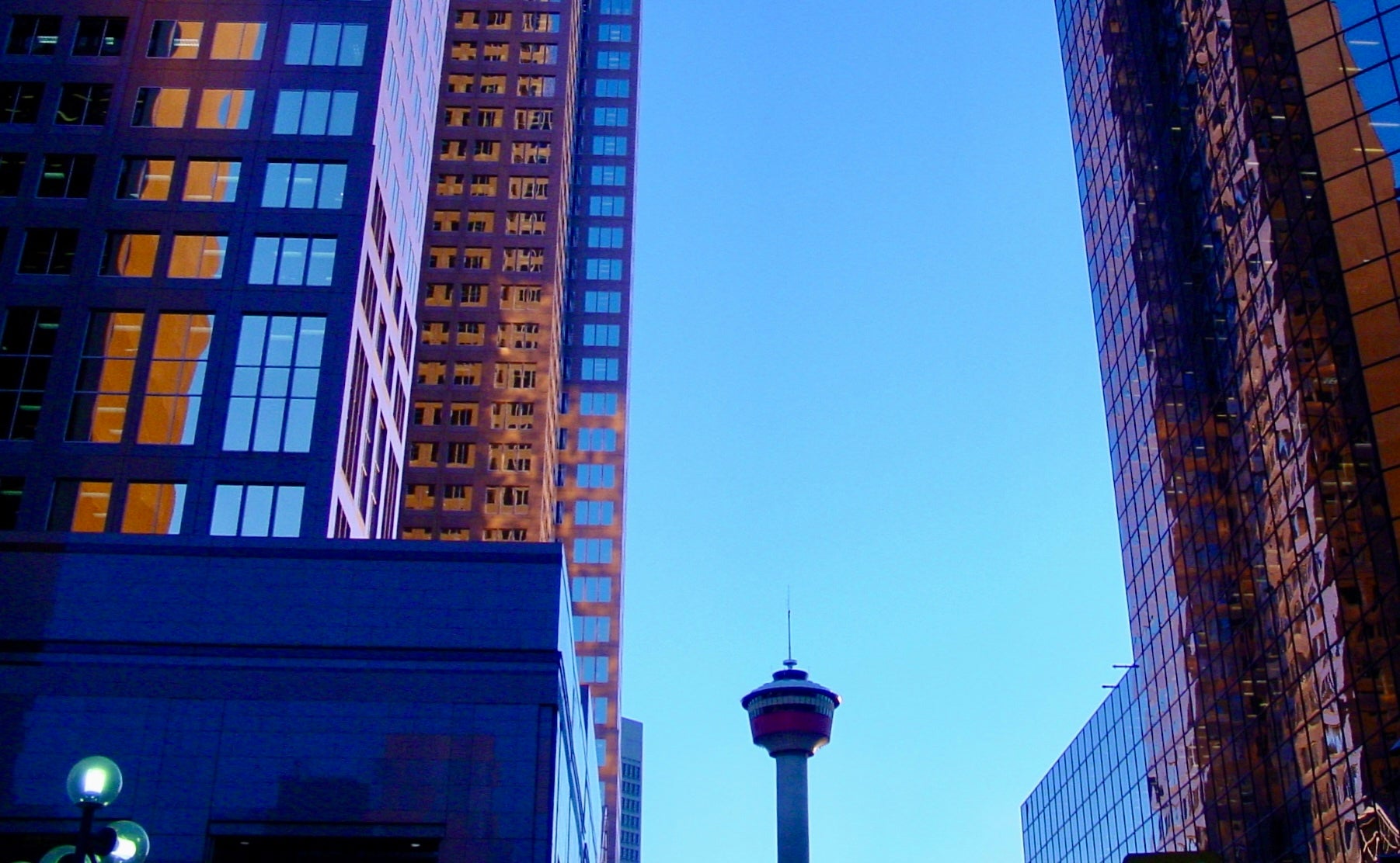 The best view of the city is from the 626ft Calgary Tower, close to sunset