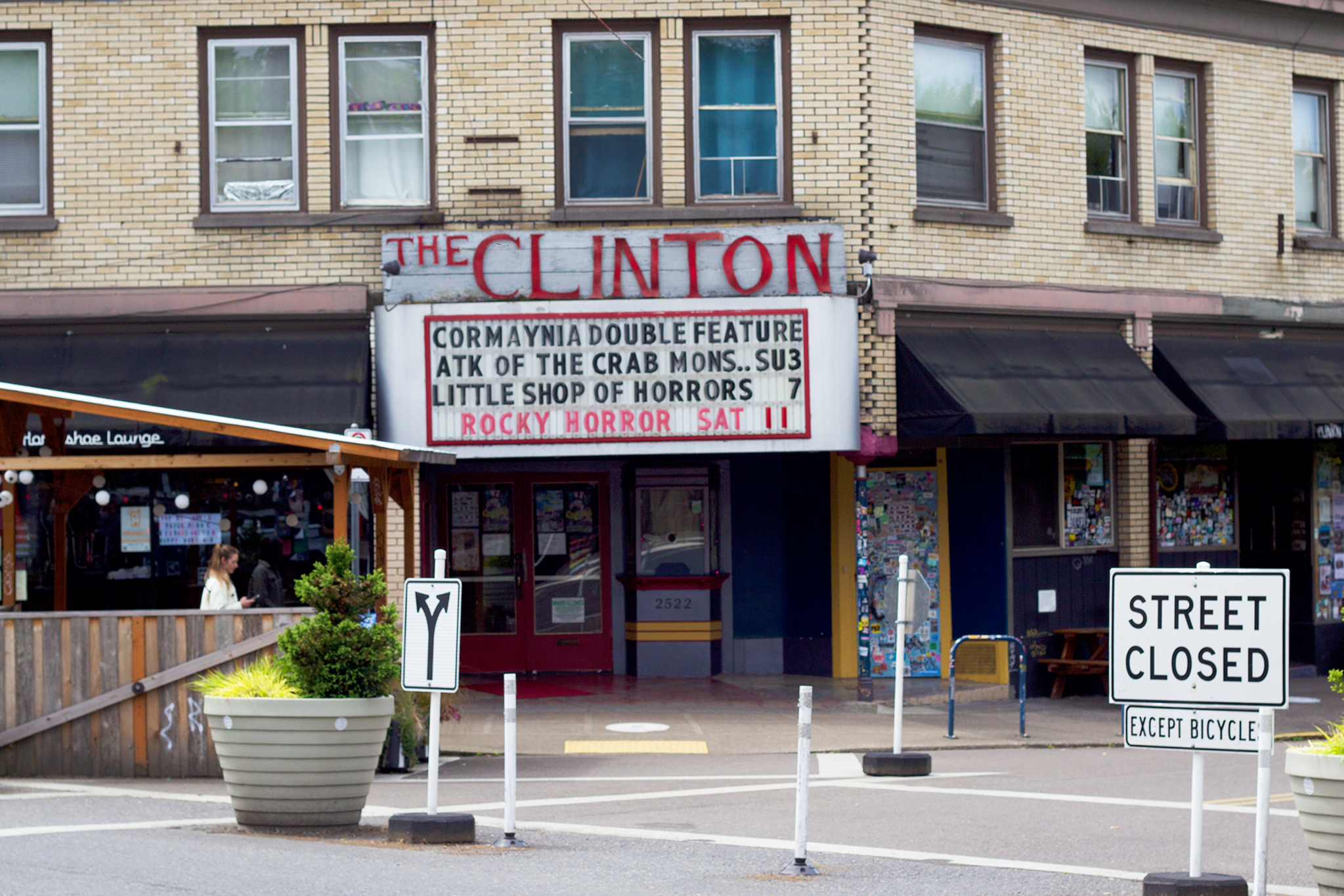 The exterior of Portland's Clinton Street Theater