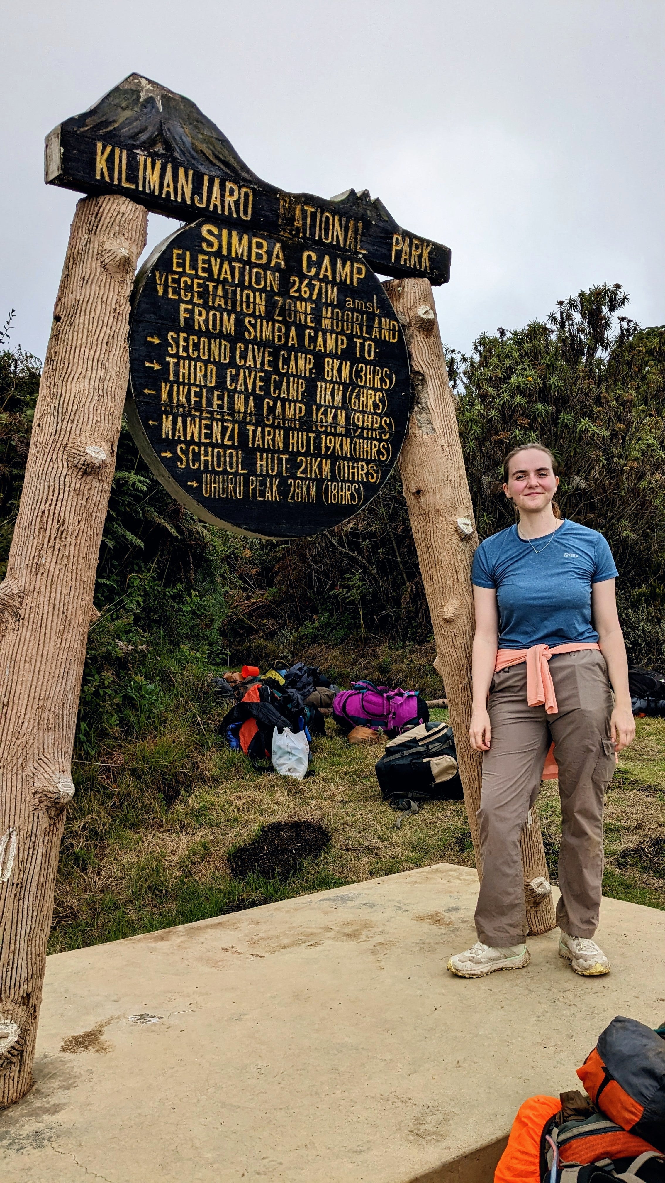 Writer, Annaliese Smith, at Simba Camp on Kilimanjaro's Rongai Route