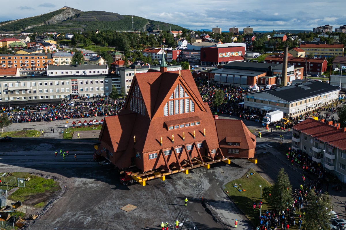Watch live: Sweden’s historic 600-tonne Kiruna Church begins move to new home