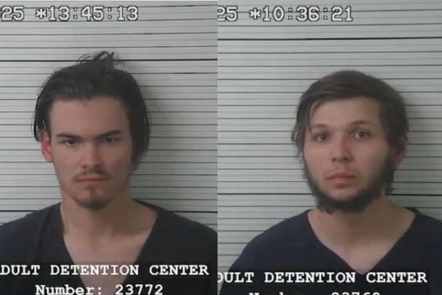 <p>Rainor Joiner and David Degroat (left to right) have been charged with murdering their roommate, Matthew McLaughlin, in New Mexico. </p>
