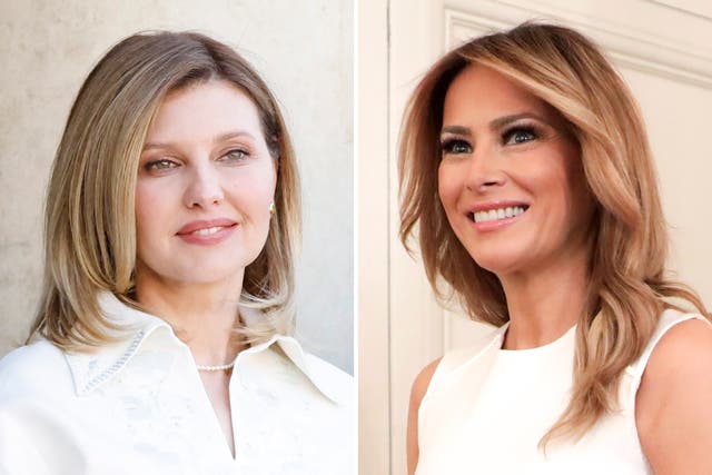 <p>First ladies Olena Zelenska and Melania Trump</p>