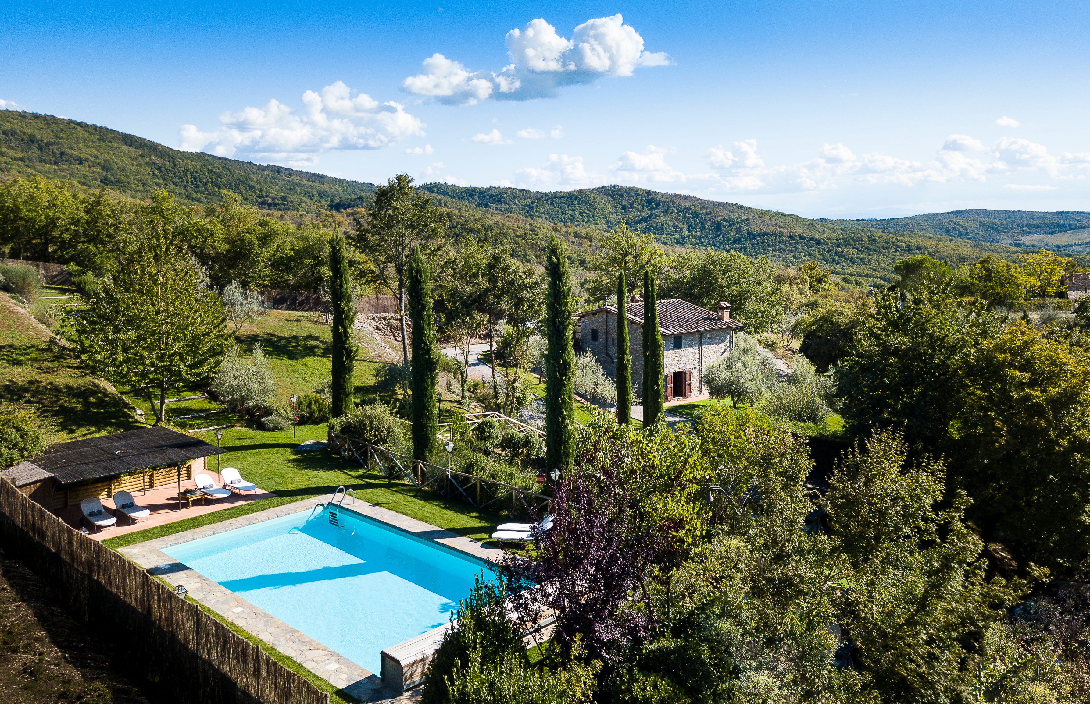 Tucked in a fold of the Tuscan hills, this villa could be yours for a week or two