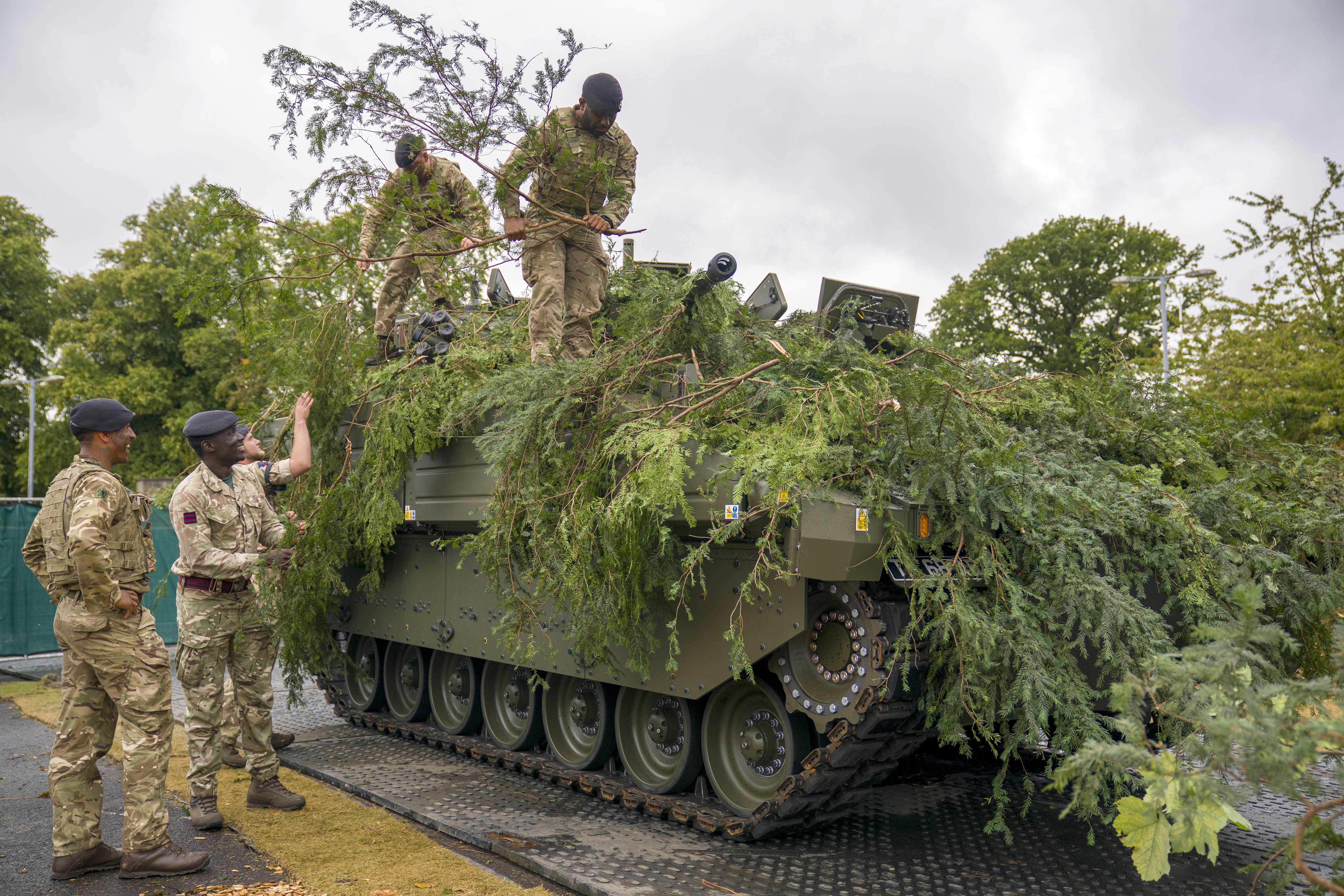 The Ajax armoured fighting vehicle is demonstrated during British Army Expo 2025 at Redford Cavalry Barracks in Edinburgh (Jane Barlow/PA)
