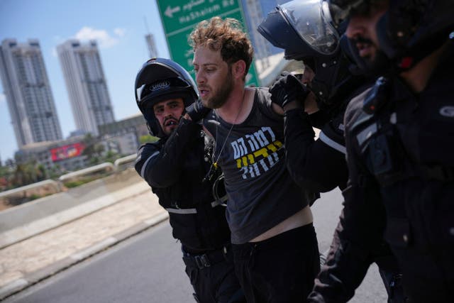 <p>On 16 August, Israelis in Tel Aviv held a protest demanding the end of the war, the immediate release of hostages held by Hamas in the Gaza Strip, and against prime minister Benjamin Netanyahu’s government</p>