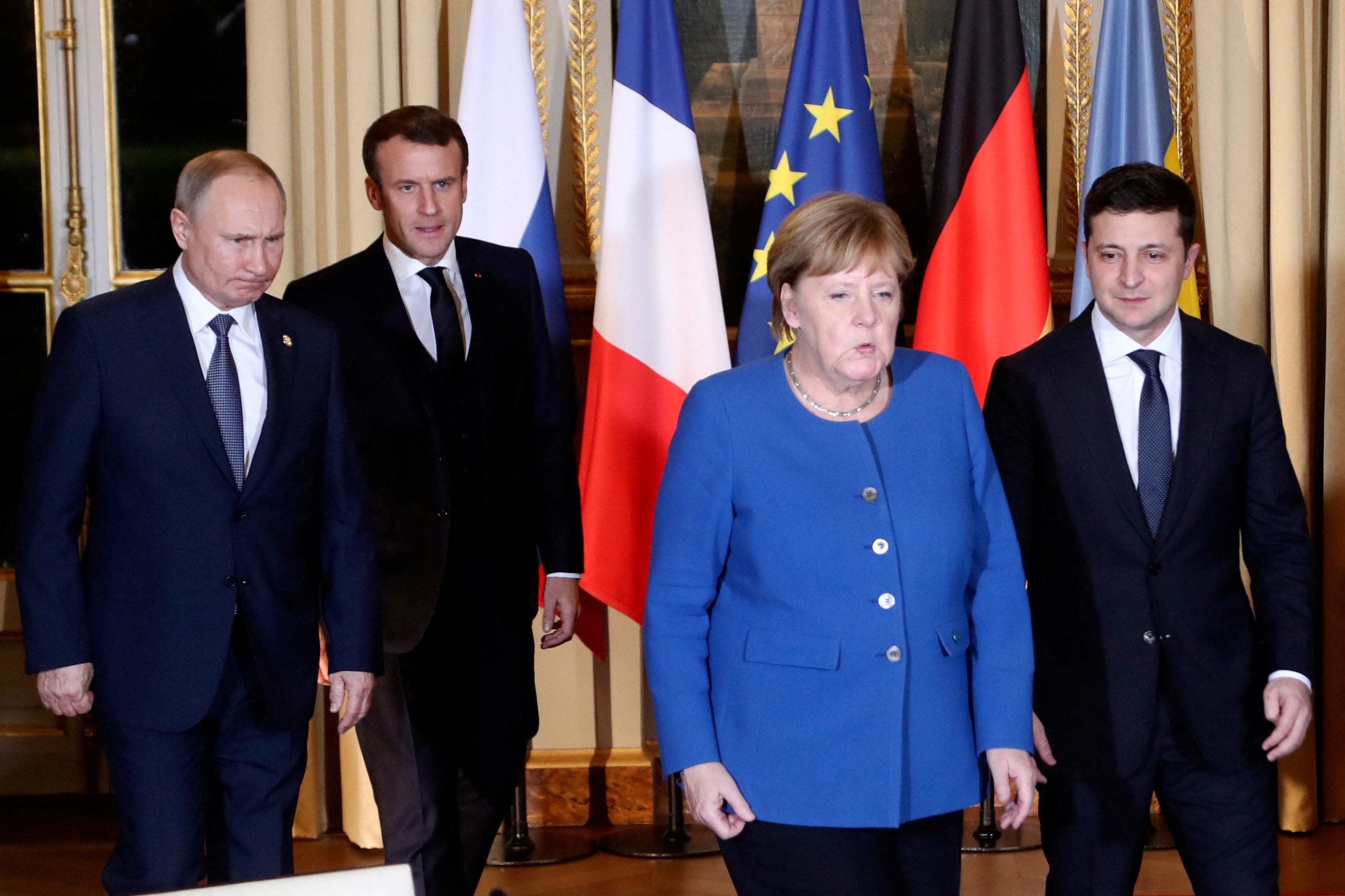 The summit was followed by another Paris summit in January 2022, but with officials rather than leaders