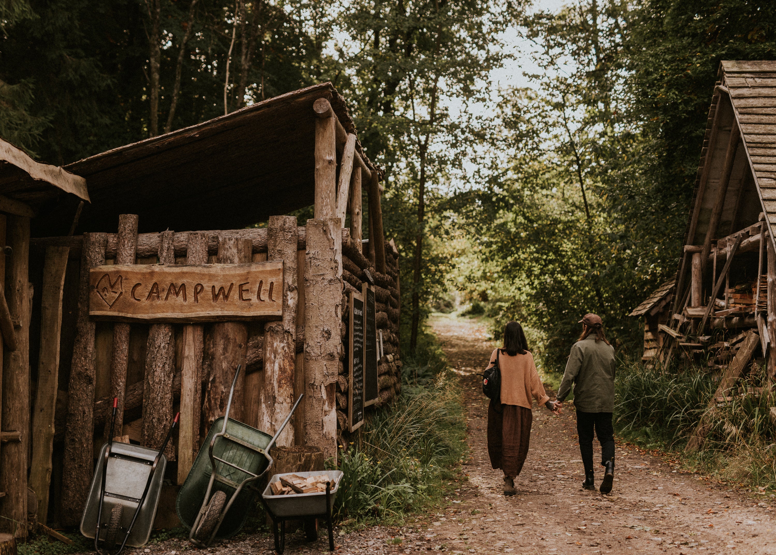 Rustic cabins and bell tents can be found in Campwell Woods