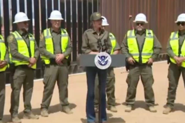 <p>Homeland Security Secretary Kristi Noem has announced the U.S.-Mexico border wall will be painted black at President Donald Trump’s request to make the metal hotter and deter migrants</p>