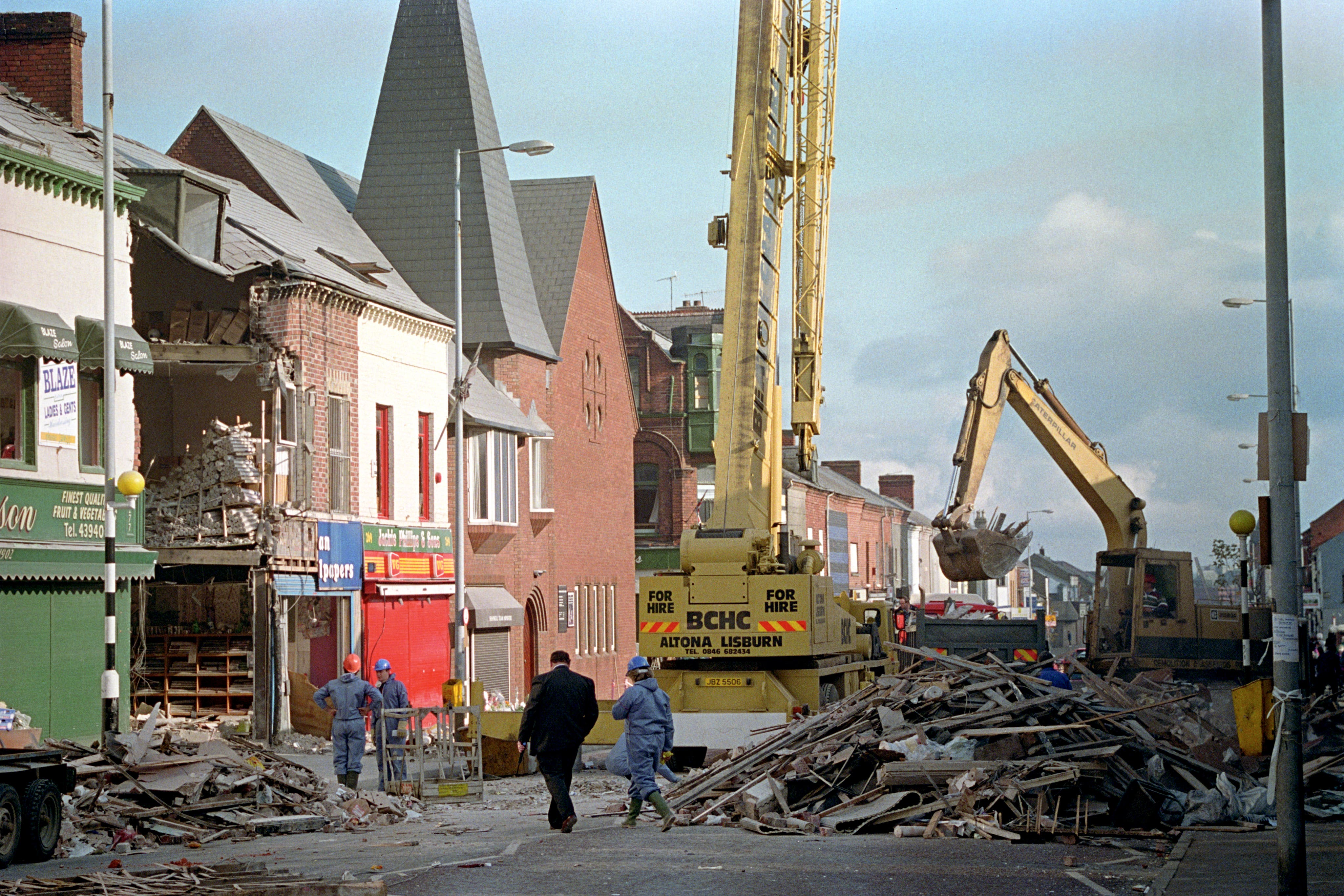The Shankill Road after the explosion in 1993 (PA)