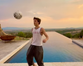 Cruz Beckham channels dad David’s skills with poolside football tricks