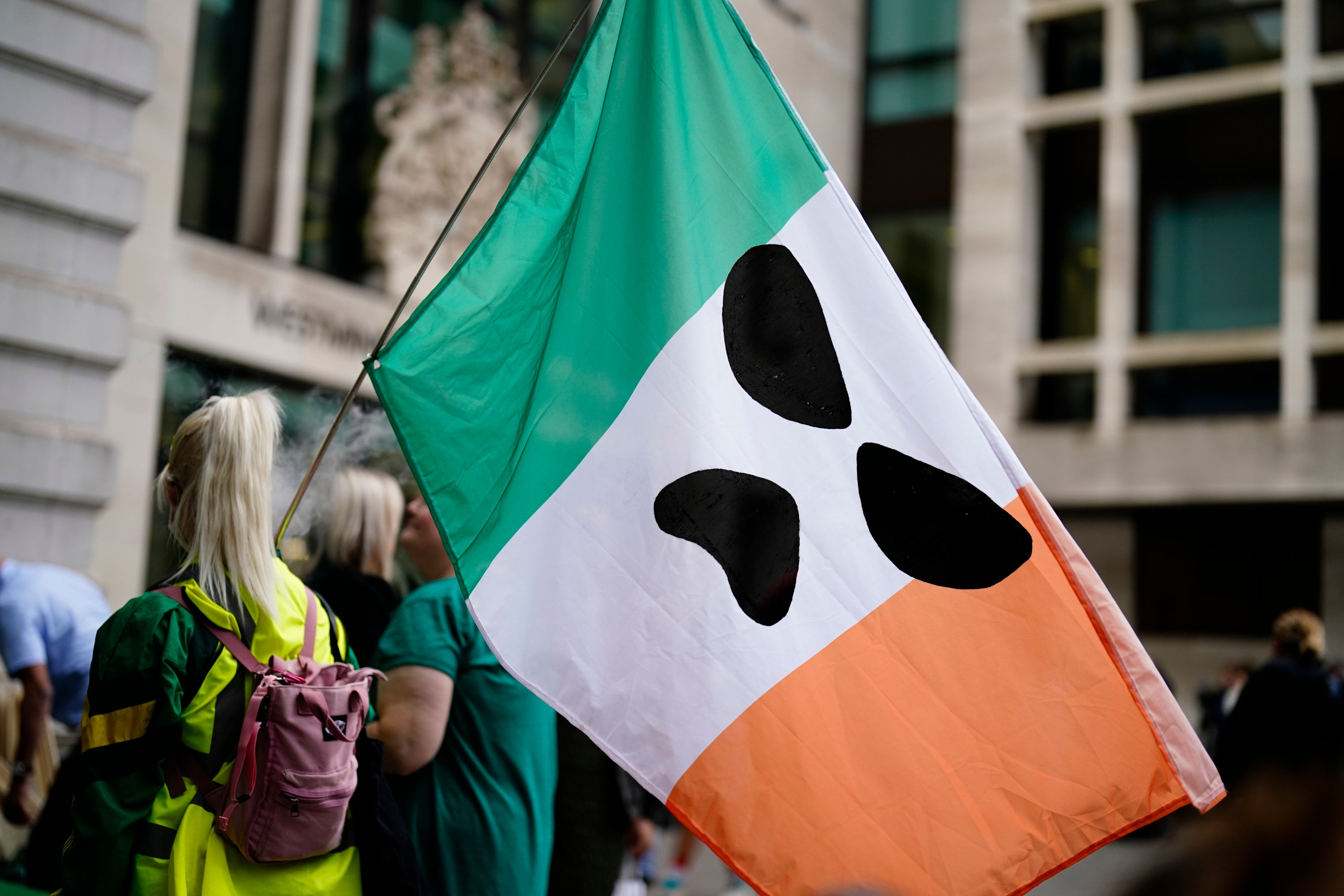 <p>Supporters of Kneecap's Liam Og O hAnnaidh outside Westminster Magistrates' Court, London, where he is charged with a terrorism offence. The 27-year-old, of Belfast, who performs under the stage name Mo Chara, has been charged with a terrorism offence relating to displaying a flag in support of Hezbollah at a gig at the O2 Forum in Kentish Town, London, on November 21 last year. Picture date: Wednesday August 20, 2025. PA Photo. Photo credit should read: Jordan Pettitt/PA Wire</p>