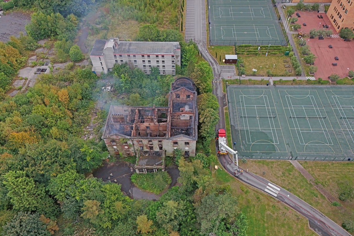 Video shows stark aftermath of manor house blaze