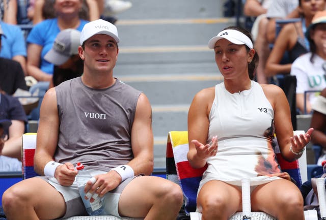 <p>Jack Draper in the US Open 2025 mixed doubles with Jessica Pegula</p>