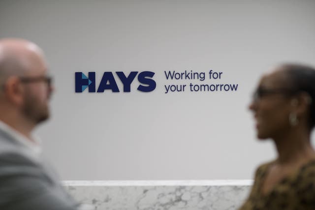 Global recruitment chain Hays said conditions in the jobs market remain ‘challenging’ (Hays/PA)