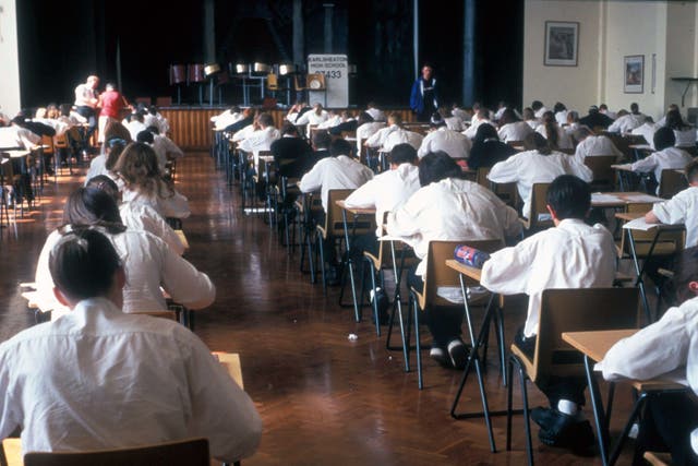 <p>The proportion of GCSE entries awarded the top grades remains higher than before the Covid-19 pandemic (John Birdsall/Alamy)</p>