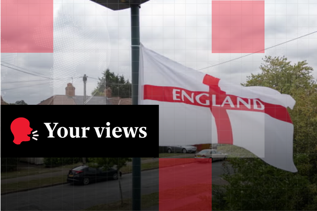<p>A George Cross Flag flies above a residential street on August 18, 2025 in Birmingham</p>