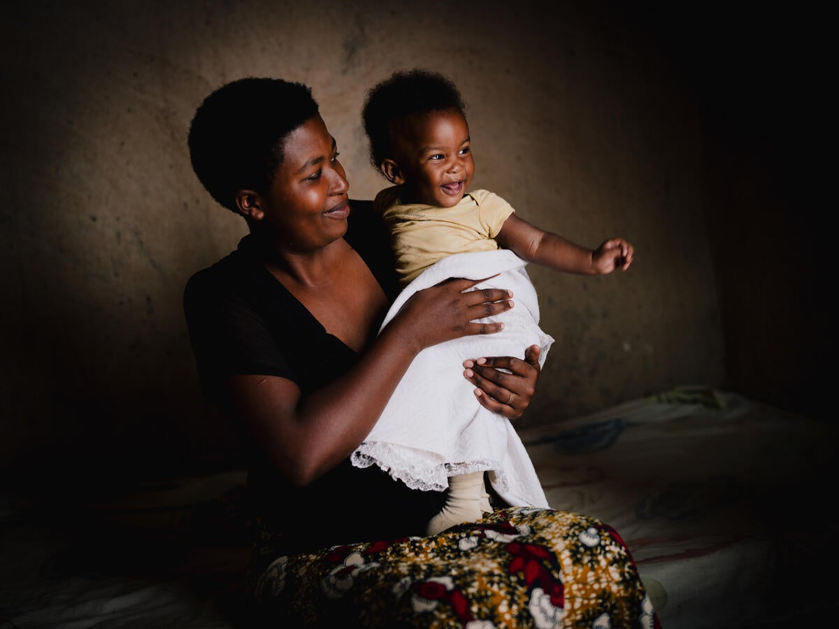 Veronique* and her baby Franck* have been cared for in the US aid-funded clinic