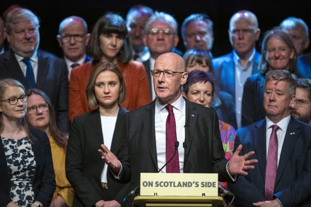 John Swinney has seen his party’s deficit increase (Jane Barlow/PA)