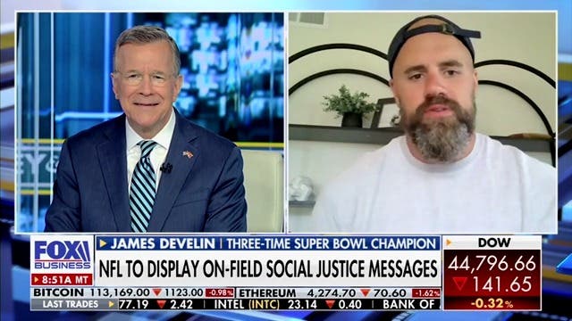 <p>Fox Business host David Asman groused that the NFL's ongoing campaign "kinda bugs" him while pressing ex-NFL player James Develin if he's bothered that the league "seems intent on putting politics into sports."</p>