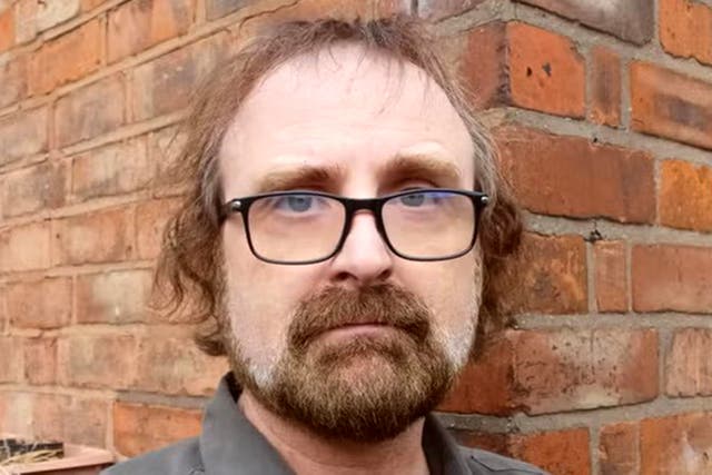 <p>Mat Cobb, 52, a part-time cleaner, was hauled from his bed and arrested by police for sharing Facebook posts supporting Palestine Action</p>