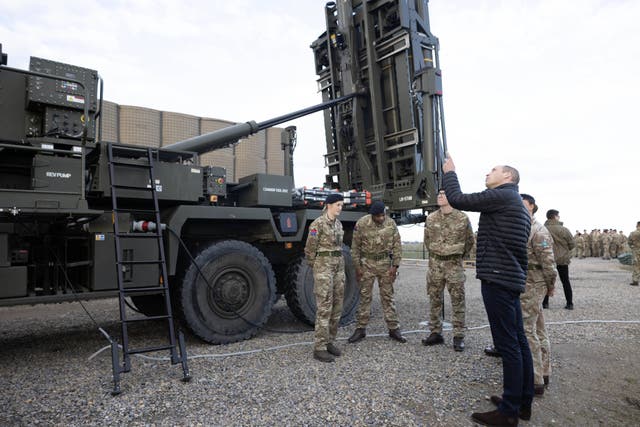 The Prince of Wales checked out the Sky Sabre system during a visit to British forces in Poland in 2023 (Daily Mirror/Ian Vogler/PA)