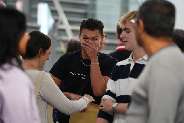 <p>Pupils at Solihull School in Solihull receiving their GCSE results</p>