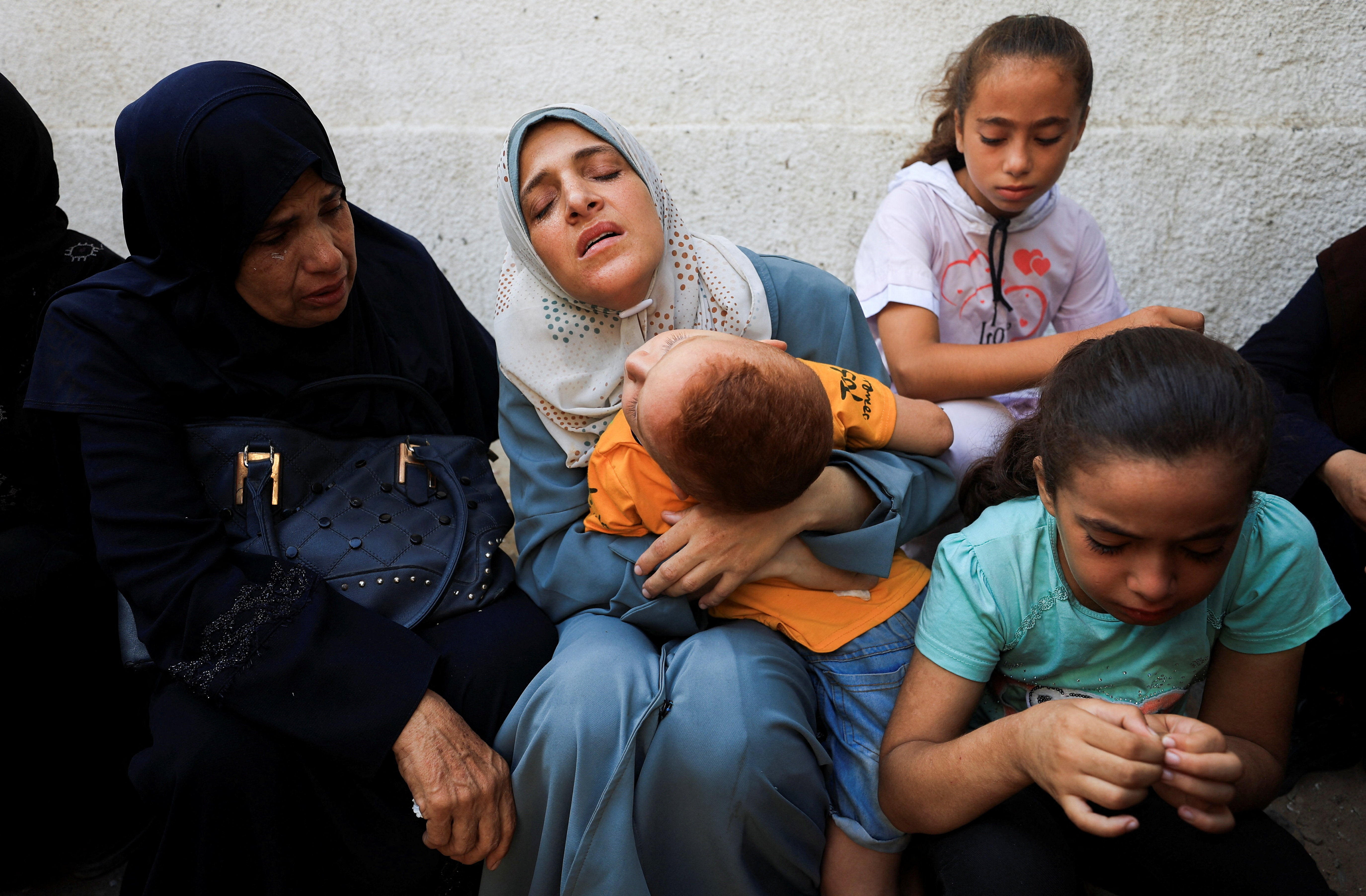 Mourners during the funeral