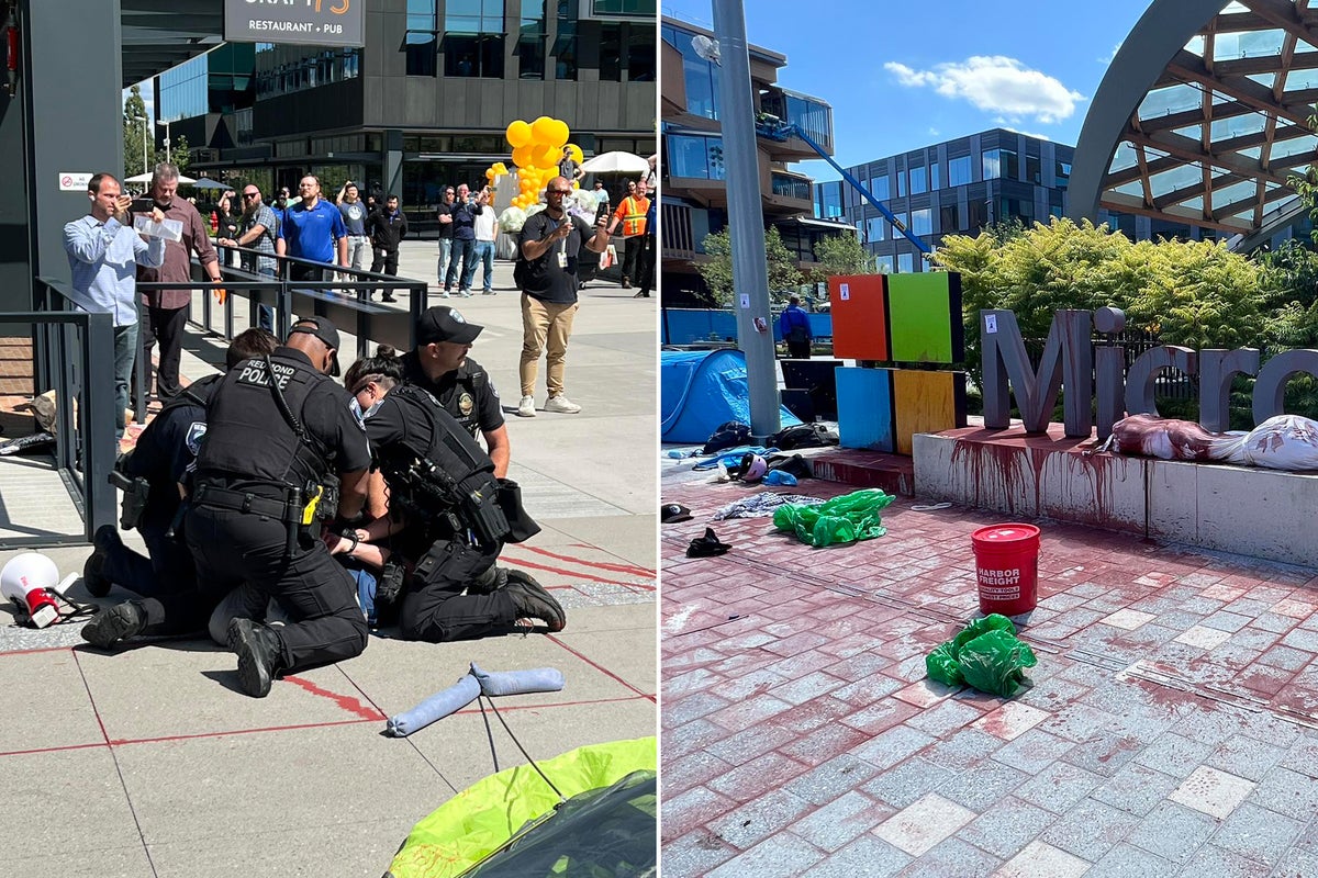 Microsoft employees among 18 activists arrested for Gaza protest outside of tech giant’s HQ