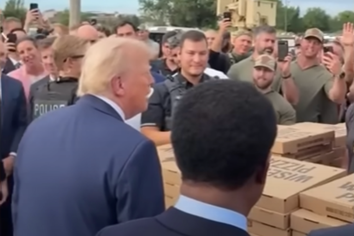 Trump hands out pizzas to National Guard troops as he claims DC now ‘a different city’