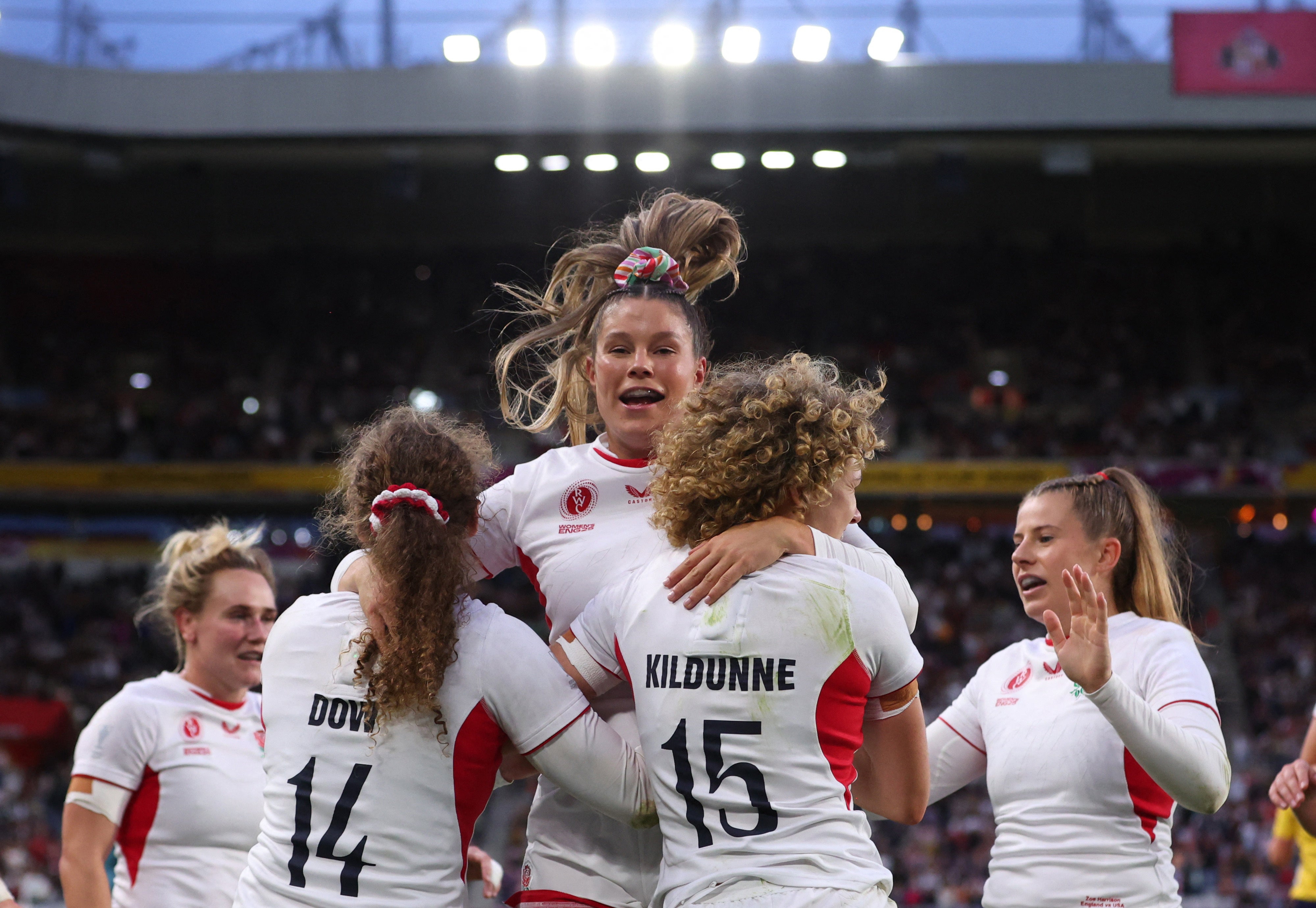 The Stadium of Light was close to full in a record crowd for a Women’s World Cup