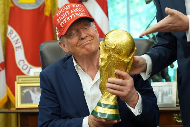 <p><a href="https://www.independent.co.uk/topic/donald-trump">Donald Trump</a> has asserted that <a href="https://www.independent.co.uk/topic/fifa">FIFA</a> president <a href="https://www.independent.co.uk/topic/gianni-infantino">Gianni Infantino</a> would “very easily” agree to move World Cup matches away from their designated host cities should he request it</p>