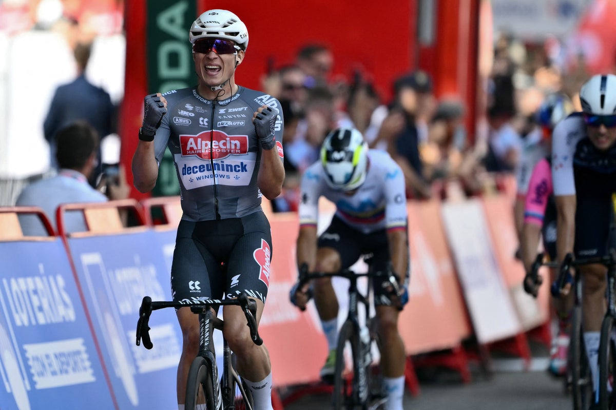 Jasper Philipsen pips Ethan Vernon to victory in opening stage of Vuelta a Espana