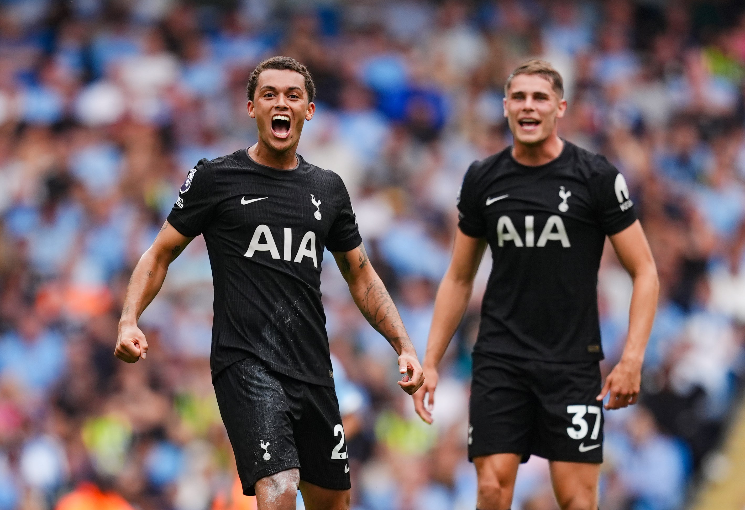 Brennan Johnson (left) scored Tottenham’s opener (Martin Rickett/PA)