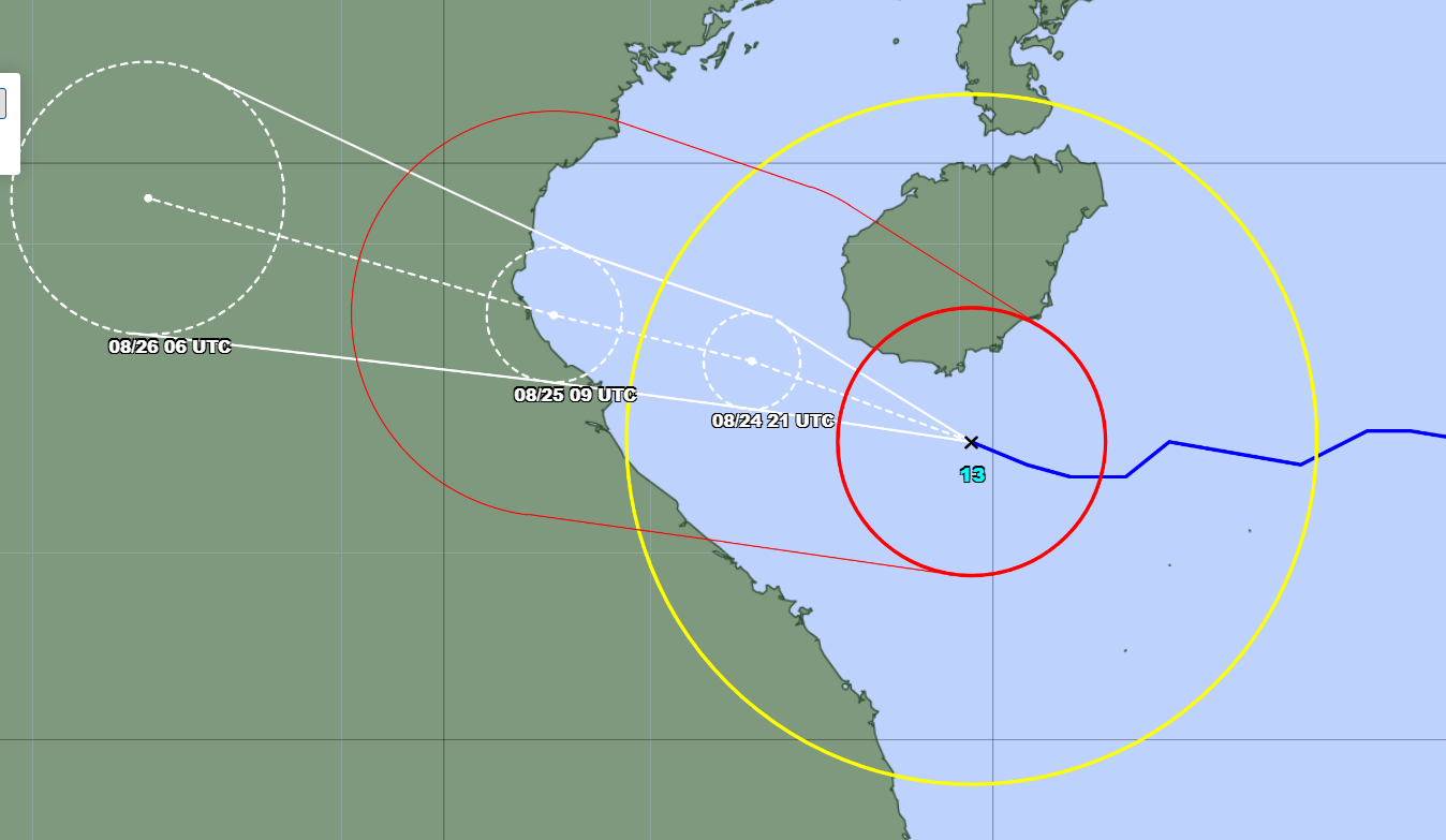 The trajectory of Typhoon Kajiki from South China sea