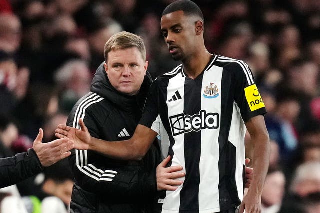 Newcastle boss Eddie Howe insists striker Alexander Isak’s future will be ‘irrelevant’ against Liverpool on Monday evening (John Walton/PA)