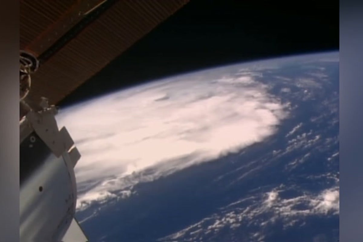 Incredible space video shows Hurricane Erin churning from above