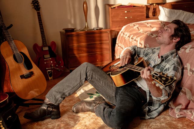 <p>Jeremy Allen White as Bruce Springsteen in a scene from Springsteen: Deliver Me From Nowhere</p>