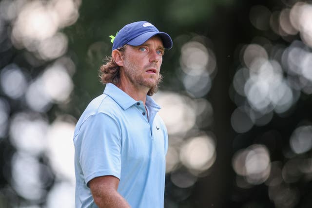 <p>Tommy Fleetwood on the 17th hole during the final round of the Tour Championship</p>