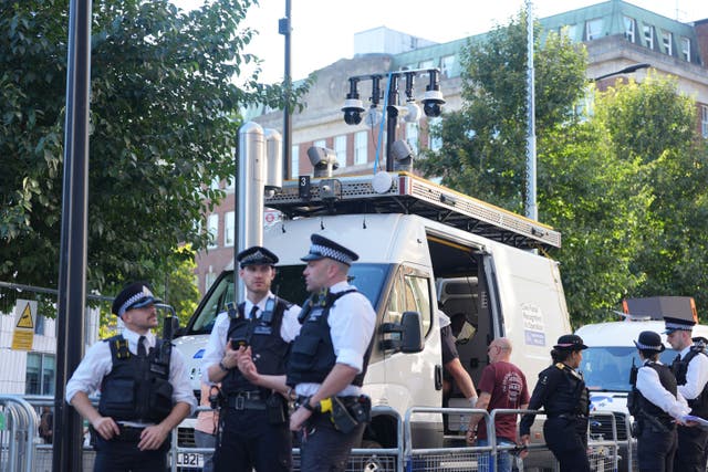A Metropolitan Police live facial recognition van in position outside Paddington station in London, in place for the Notting Hill Carnival (Yui Mok/PA)