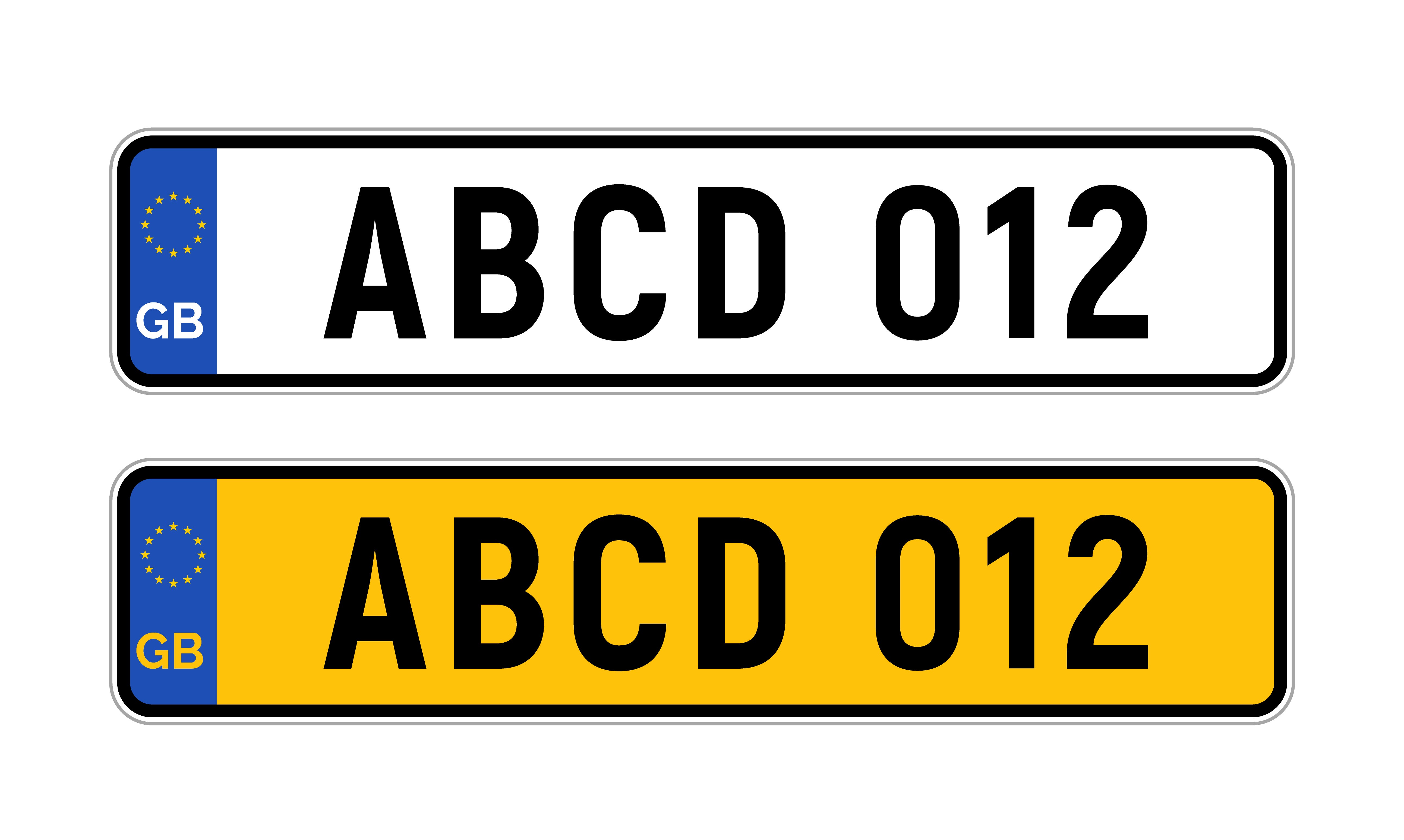 Number plates should follow this style