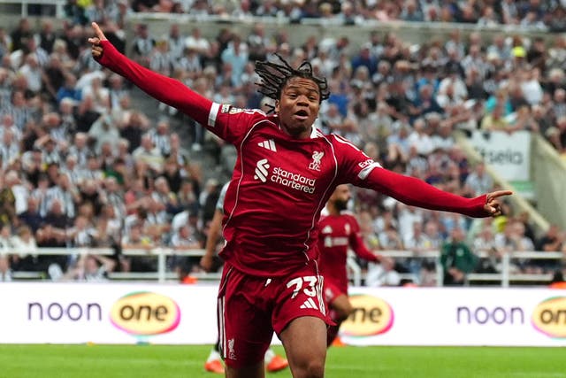 John Barnes is confident Rio Ngumoha, pictured, will be allowed to develop at the right speed at Liverpool (Owen Humphreys/PA)