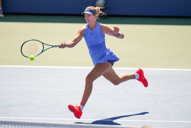Katie Boulter hits a forehand (Kirsty Wigglesworth/AP)