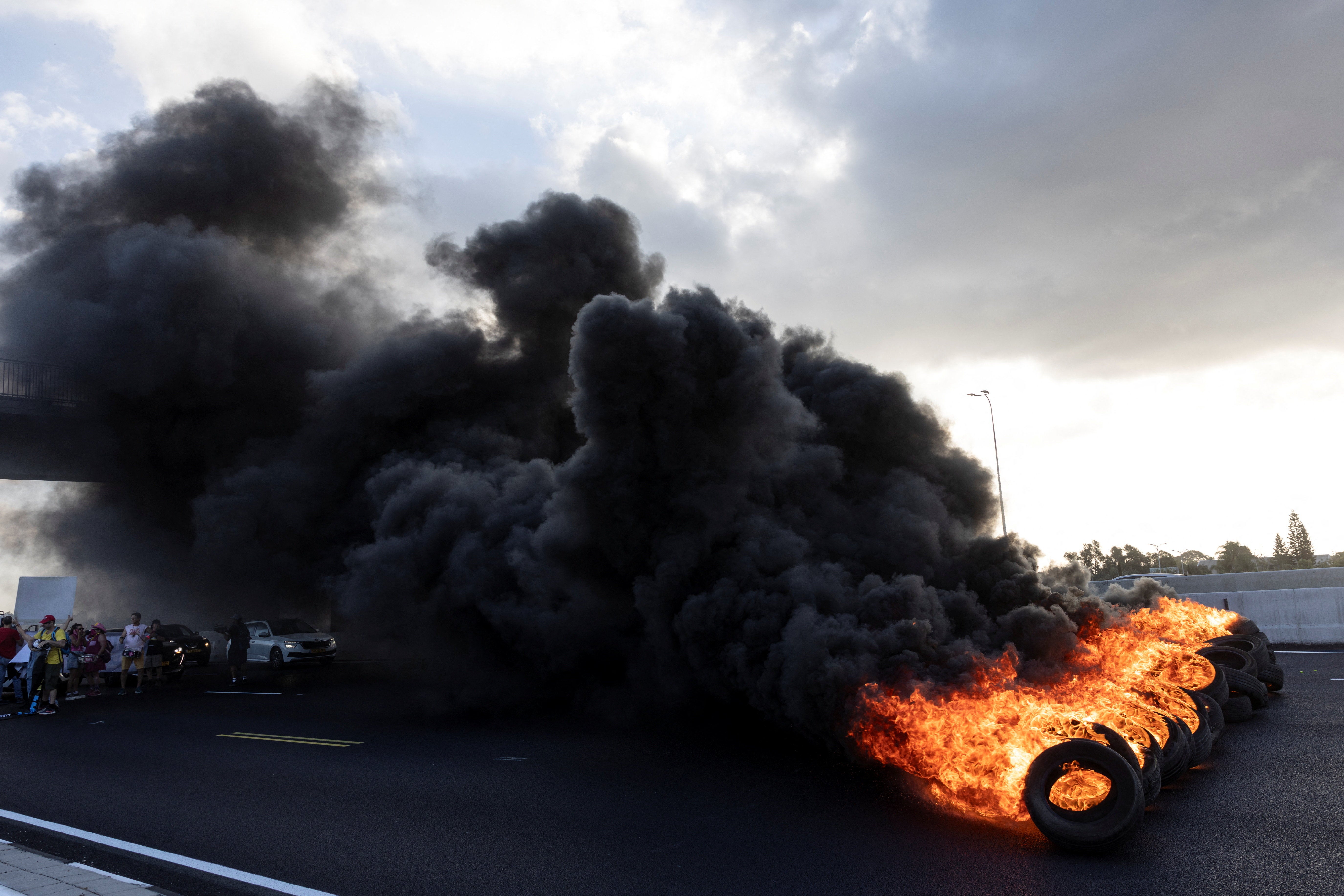 In Israel, protestors across the country blocked major highways
