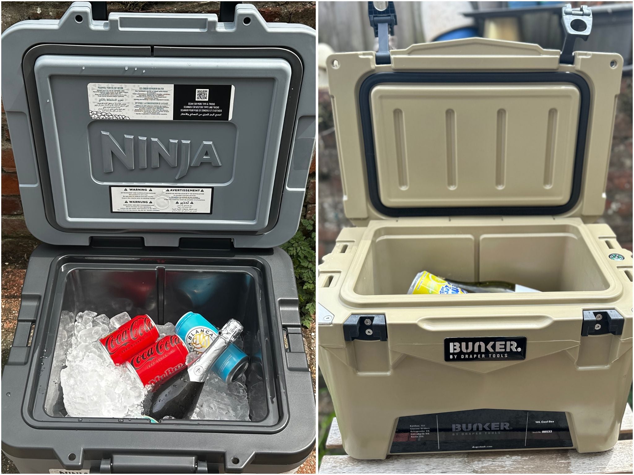 I filled these boxes to the brim with ice and drinks