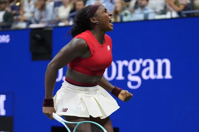 Coco Gauff shouts after beating Ajla Tomljanovic (Frank Franklin II/AP)