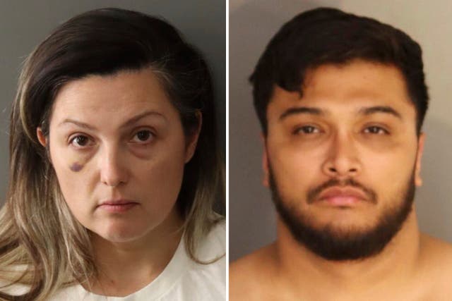 <p>Rebecca Haro, de 41 años, y Jake Haro, de 32, fueron acusados formalmente del asesinato de su hijo el 26 de agosto</p>