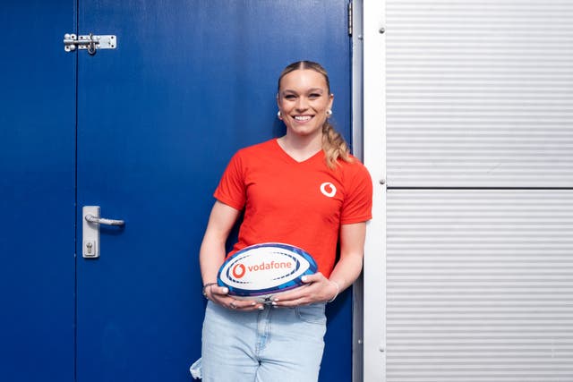<p>Former England Sevens international and Gladiators star Jodie Ounsley. (Vodafone/Handout).</p>