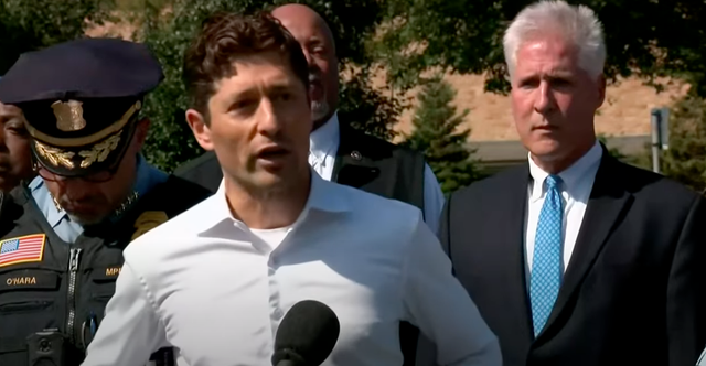 <p>Minneapolis mayor Jacob Frey gave an emotional speech in his first comments since a shooter fire on a church killing at least two children.</p>